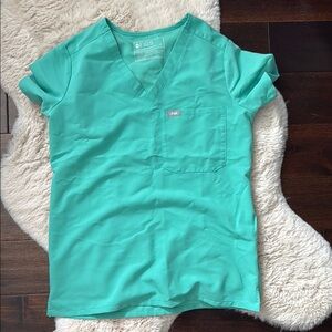 Figs Women's Teal V-Neck Top